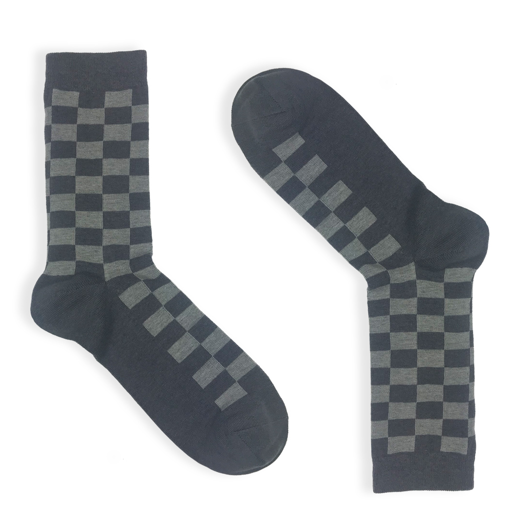 Checkered Grey | Yuppie Socks - Dress Socks for young professionals