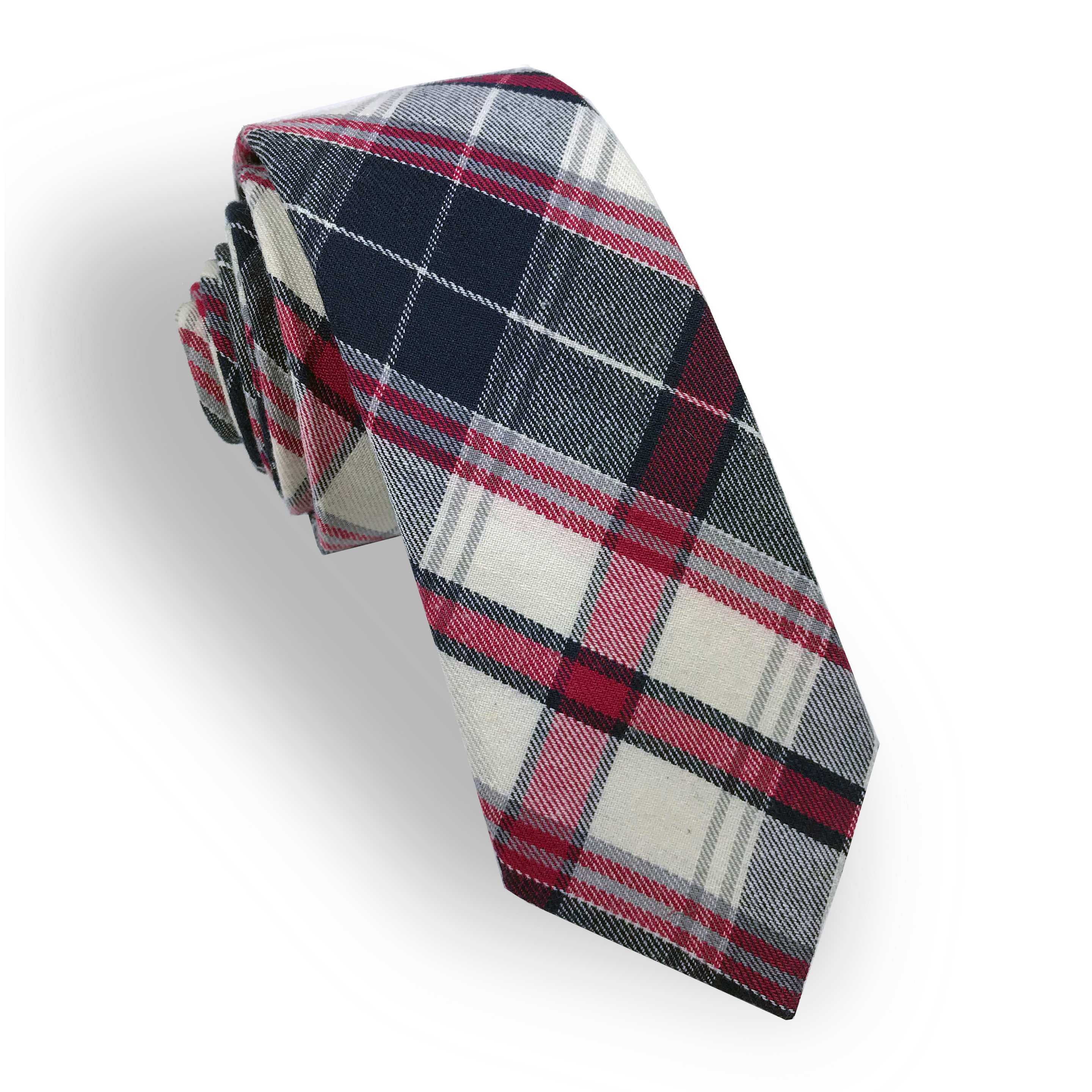 Navy Plaid Tie | Yuppie Socks - Men's Skinny Ties for young professionals